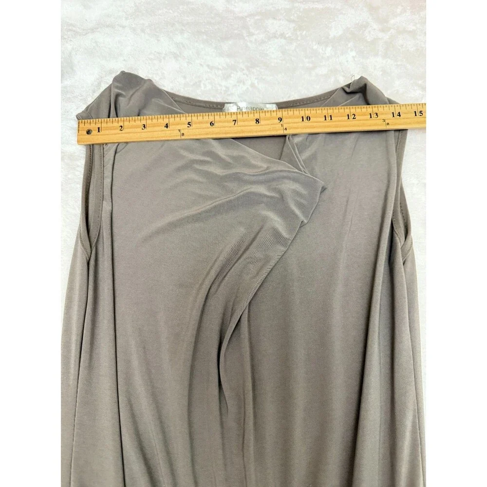Pineapple Paris Taupe Cowl Neck Sleeveless Jumpsuit Pockets Sz 44 Made in Italy